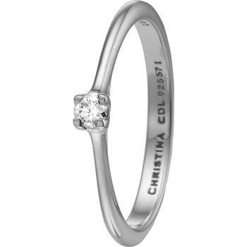 UrogSmykker.dk har Model 8.1.A-59, klassisk solitaire ring med 0,10 ct labgrown diamant